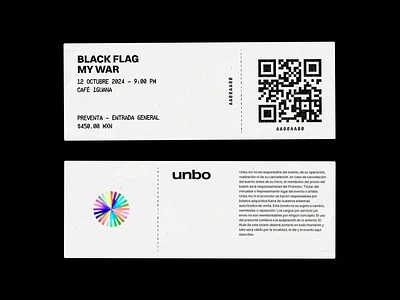 Unbo physical ticket code paper print qr ticket ticketing ui unbo