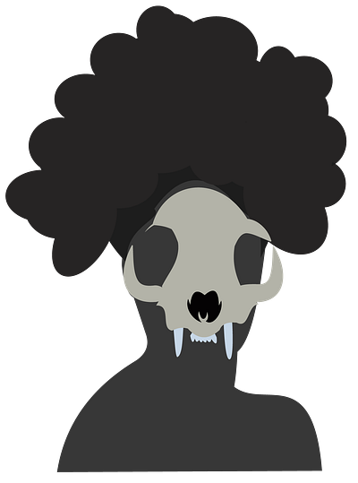 Fuvu hair illustrator skull