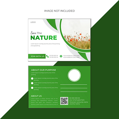 Nature postcard design template abstract advertising branding business card creative design graphic designer green marketing modern nature nature postcard nature postcard template post card design postcard professional stationary template vector