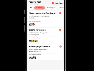 To Do list landing screen app app design to do list screen ui uiux