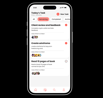 To Do list landing screen app app design to do list screen ui uiux