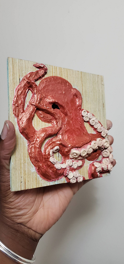 Pweza 3d art clay handmade octopus traditional art wood