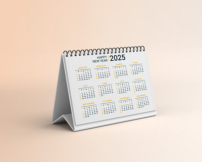 2025 Desk Calendar 2025 calendar branding graphic design new year planner stationery table calendar