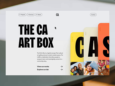 CA Art Box Website Animation agency animation app ui branding card creative design illustration interaction logo minimal mobile app motion graphics portfolio website saber saber ali slider ui web design website design