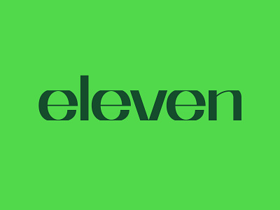 eleven Logo-type 11 branding eleven green logo type typography