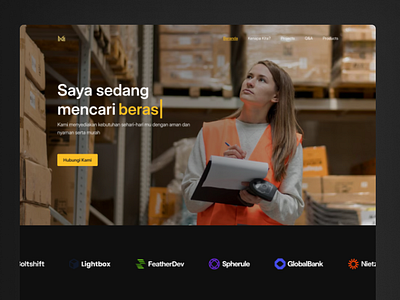 Merantau Mandiri - FMGC landing page website branding darkmode design fmgc foods landingpage logistic needs typography ui ux website