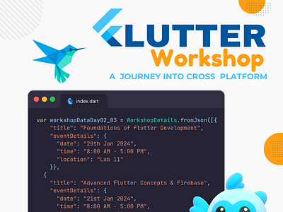 Flutter Workshop Flyers [Graphic Design] branding graphic design logo