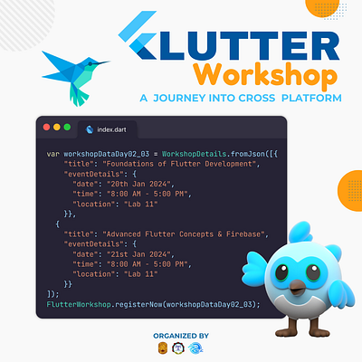 Flutter Workshop Flyers [Graphic Design] branding graphic design logo