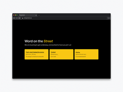 🗣️Testimonial Section Design for Streetfolio Festival ui