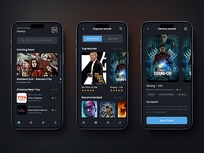 Cinema App booking booking app cinema cinema app cinematic film minimal movie movie app movie art movie poster movies star ticket ticket booking ui