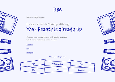 Doe (Beauty shop web design) app beauty interface makeup ui uiux ux web website