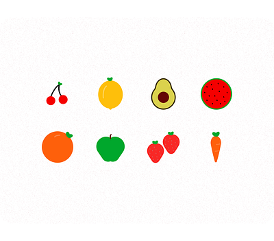 Fruit icons colors design flat icons flat illustrations fruits graphics design icon design icon pack icon set iconography icons illustration illustrations ui ui ux design