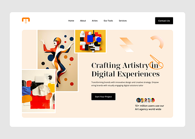 Art Digital Agency Website art agency website art apps landing page ui uiux user interface website