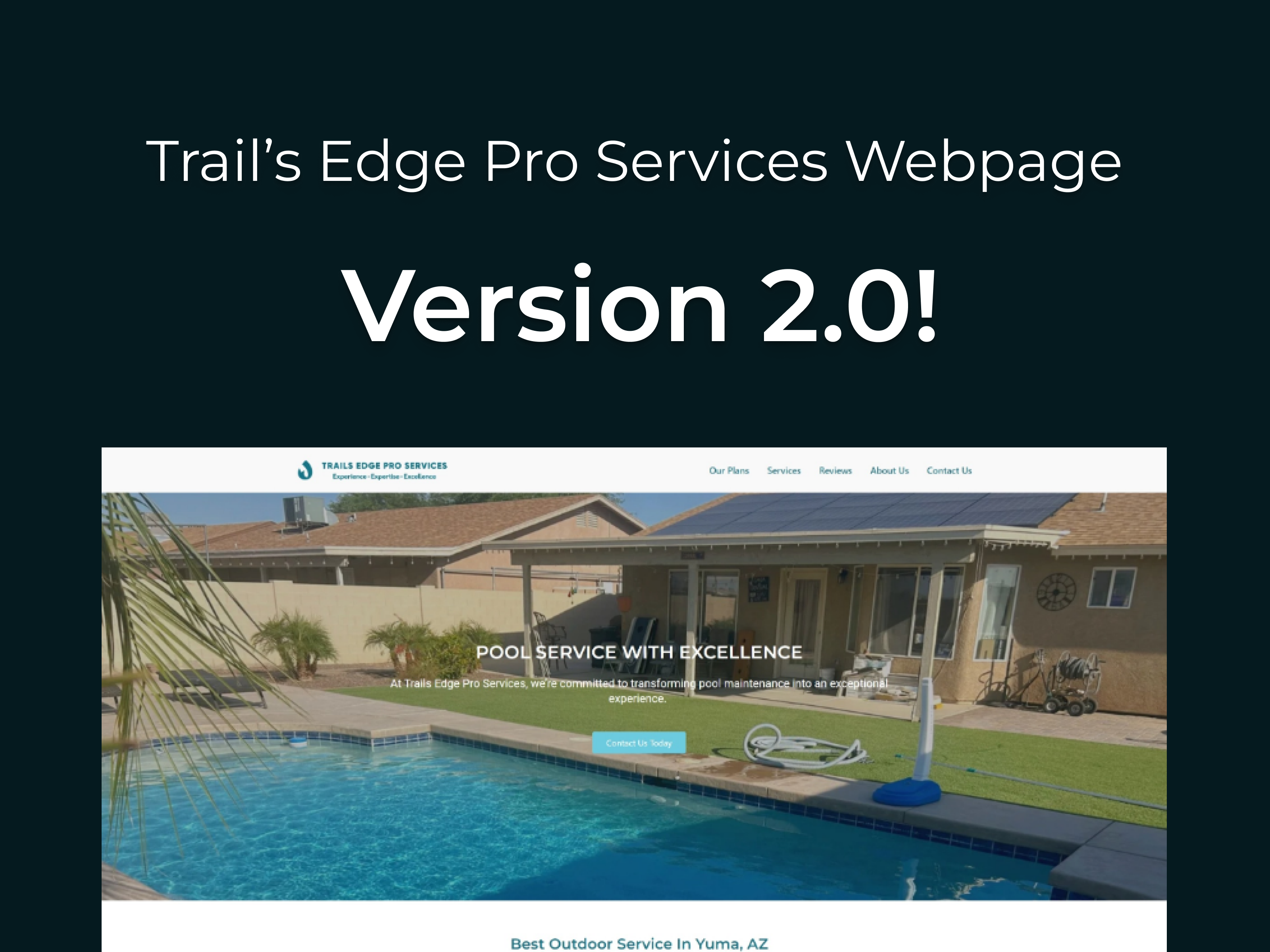 Trails Edge Pro Services Webpage Version 2.0 branding business figma home page landing page logo mockup pool pool cleaning pool cleaning company redesign ui ui ux user experience user interface ux visual design web design webpage website