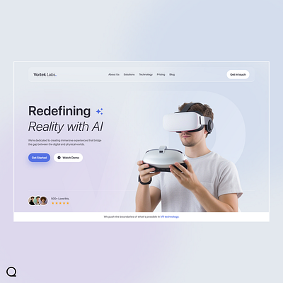 AI-Powered VR Technology Company Web Design Concept ai branding clean colors design dribbble dribbble best shot graphic design landing page product technology typography ui uiux ux vr web webdesign website