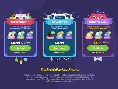 Emotional Purchase Pop-Up booster game gross marketing mobile ui