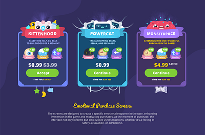 Emotional Purchase Pop-Up booster game gross marketing mobile ui