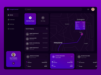 Delivery Tracking Dashboard Concept cargo container dashboard delivery freight gps logistic dashboard logistics maps online tracking report shipment shipments shipping tracking tracking dashboard tracking design tracking web app tracking website transportation