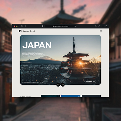 Harmony Travel - Web design animation graphic design travel ui ui design ux design webdesign