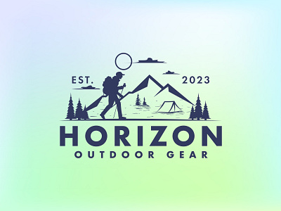 Illustration Logo - Horizon Outdoor Gear gear horizon illustration illustration logo logo logos mountain mountain gear nature outdoor outdoor gear