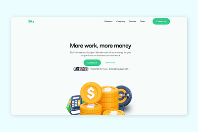 Finance Landing page dailyui header home page landing