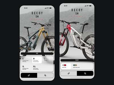 YT Industries Decoy SN Exploration branding color concept cycling design mobile app saas size ui uiux ux