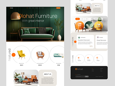 Furniture Product Landing Page clean design custom furniture ecommerce landing furniture design furniture store furniture website interior design landing page design minimal ui modern ui product landing page product showcase product ui responsive design retail design shop the look ui designer uiux ux design web design