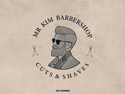 Barbershop Cuts & Shaves graphic design logo design vintage