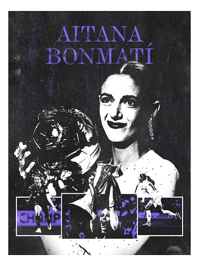 Football Poster - Aitana Bonmatí aitana bonmati ballon dor barcelona bonmati brutalism fc barcelona female player female soccer player football football player graphic design poster poster design poster ideas soccer soccer poster