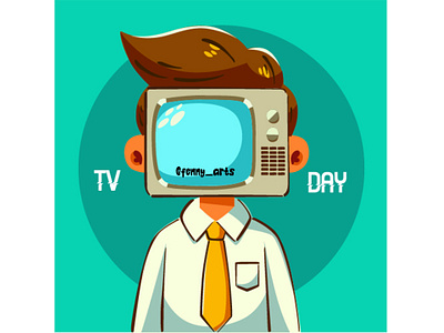 Celebrating World Television Day background cartoon celebration character conversation creative culture day electronics entertainment head logo media object symbol technology television template tv watching