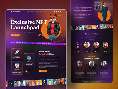 Crypto Token Web3 NFT Launchpad Landing Page Design bitcoin crypto cryptocurrency dark ethereum landing page launchpad nft nft landing page platform services token trading ui design web web design web3 web3 landing page web3 launchpad website