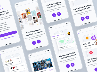 cognicart: AI Shopping & Ecommerce App - Welcome Screen UIUX ai shopping app ai shopping assistant clean ecommerce app ecommerce ui ecommerce ui kit marketplace app minimal mobile app ui modern onboarding ui online shopping app purple shopping app shopping assistant shopping ui kit smart shopping app soft welcome screen