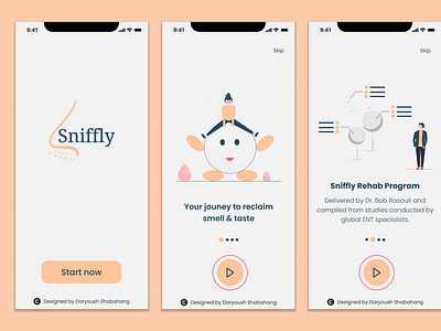 Sniffly Mobile App app design figma health health app medical mobile app recovery app ui design uiux