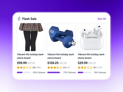 cognicart: AI Shopping & Ecommerce App - Flash Sale Product Card ai ecommerce app ai shopping app ai shopping assistant clean ecommerce app ecommerce ui ecommerce ui kit gradient marketplace app minimal modern online shopping app product card ui product listing ui purple shopping app shopping assistant shopping ui kit smart shopping app soft