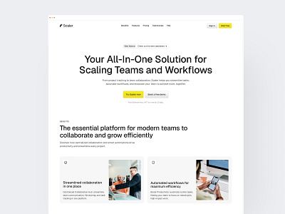 Scaler Free Landing Page Design auto layout features hero hero section landing page saas landing page ui design website website design