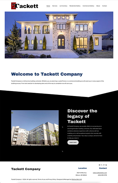 Web Design, Development, Strategy for Tackett Company figma human centered design interaction design prototypes responsive design visual design web development web strategy website design