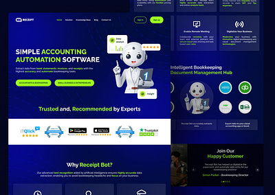 Receipty | Simple Accounting Automation Software accounting automation branding clean design design figma landing page modern design saas ui ui kit uiux web design