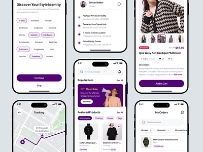 Fashion Store Mobile App UI Kit app cloth clothing clothing app ecommerce fashion fashion store jacket market marketplace minimalist mobile model style online shop online store shop shopping app store ui ux