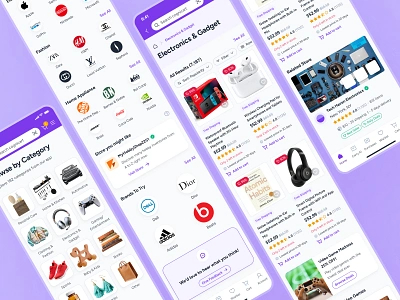 cognicart: AI Shopping & Ecommerce App - Browse Product Explore ai ecommerce app ai shopping app ai shopping assistant browse product ui clean ecommerce app ecommerce ui ecommerce ui kit explore product ui marketplace app minimal mobile app ui modern online shopping app purple shopping app shopping assistant shopping ui kit smart shopping app soft