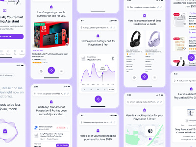 cognicart: AI Shopping & Ecommerce App - Shopping Assistant UIUX ai ecommerce app ai shopping app ai shopping assistant ai shopping companion clean ecommerce app ecommerce ui ecommerce ui kit marketplace app minimal modern online shopping app purple shopping app shopping assistant shopping companion shopping ui kit smart shopping app soft voice recognition ui