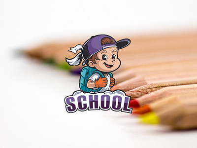 Cheerful School Mascot Logo backtoschool characterillustration colorfuldesign educationlogo funbranding graphicdesign illustration kidsbranding logo logodesign mascot mascotdesign motion graphics playfullogo schoollogo