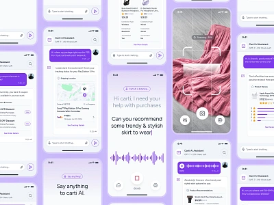 cognicart: AI Shopping & Ecommerce App - AI Shopping Assistant ai ecommerce app ai shopping app ai shopping assistant ai shopping companion clean ecommerce app ecommerce ui ecommerce ui kit minimal modern online shopping app purple scan image ui shopping app shopping assistant shopping chatbot shopping ui kit smart shopping app soft voice recognition ui
