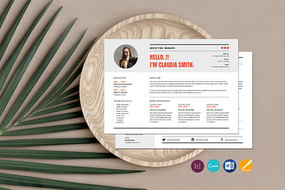 Resume / CV Template brochure clean cv graphic design indesign job modern portfolio professional resume template