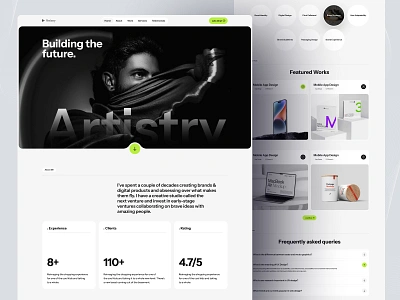 Artistry - Webflow Portfolio Template cv dark design designer landing landing page portfolio portfolio template template ui uikit web web design website white