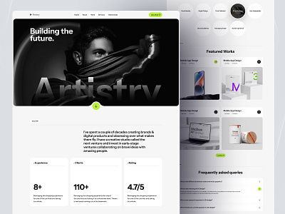 Artistry - Webflow Portfolio Template cv dark design designer landing landing page portfolio portfolio template template ui uikit web web design website white