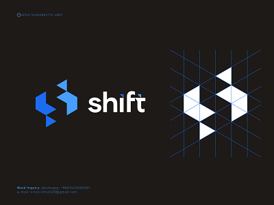 Shift logo design for tech holding platform branding data data transfer service defi digital agency logo logodesign logos minimalist logo modern logos negative space letter s s saas shift simple logo tech logo typhography ui visual identity web3