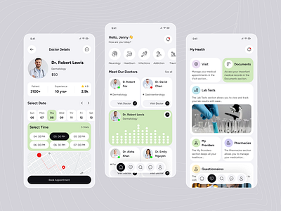 Healthcare mobile app app apps apps design doctor health app health overview healthcare medical healthcare medical stats minimalist mobile mobile app mobile application mobile ui monitoring nutrition diagnosis rnedical care ui ux