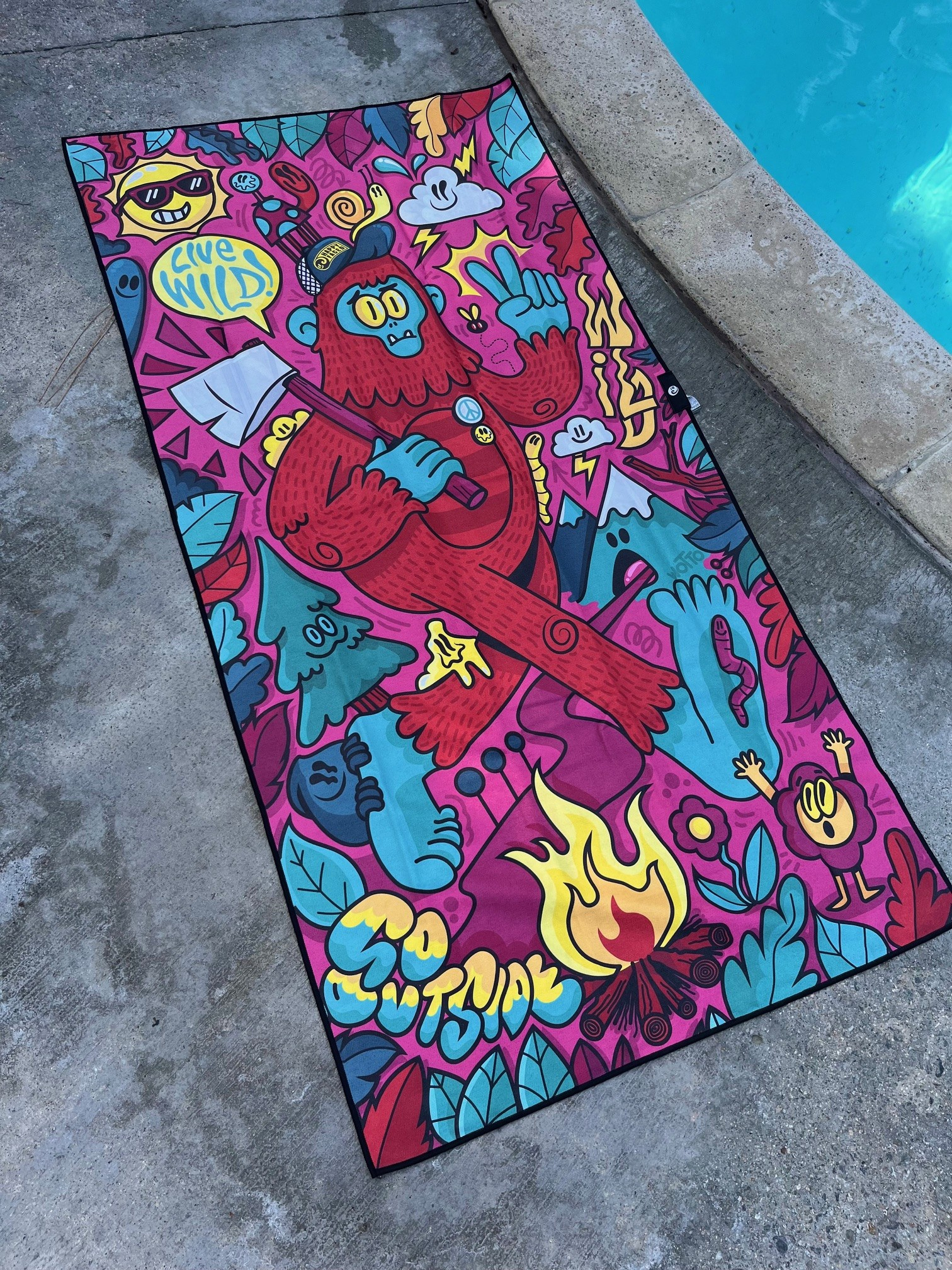 Happy Faced Towel Design II characters happy faced illustration product design towel art towels vector art wotto yeti