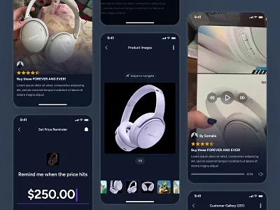 cognicart: AI Shopping & Ecommerce App - Product Review UIUX ai ecommerce app ai shopping app ai shopping assistant clean dark mode ecommerce app ecommerce ui ecommerce ui kit marketplace app minimal modern online shopping app product review ui purple review ui shopping app shopping assistant shopping ui kit smart shopping app soft