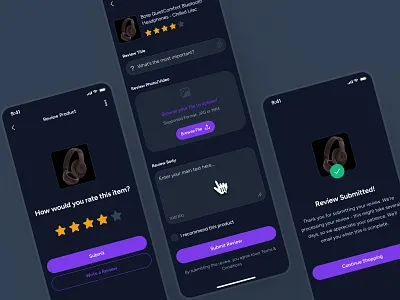 cognicart: AI Shopping & Ecommerce App - Product Review UIUX ai ecommerce app ai shopping app ai shopping assistant clean customer review ui dark mode ui ecommerce app ecommerce ui ecommerce ui kit marketplace app minimal modern online shopping app product review ui purple shopping app shopping assistant shopping ui kit smart shopping app soft